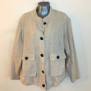 M&S Linen blend light weight bomber jacket